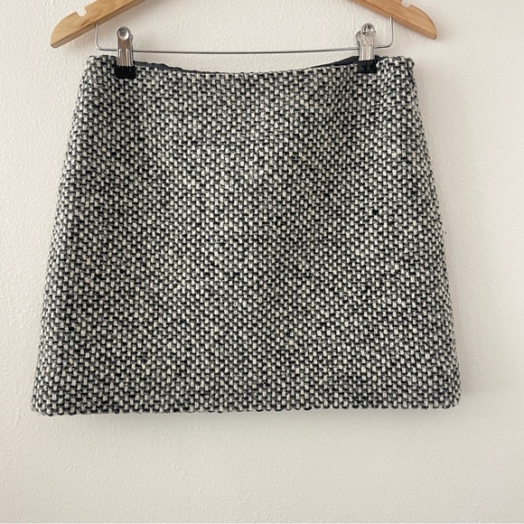 J. Crew Dresses & Skirts - J. Crew Black White Gray Wool Tweed Mini Skirt